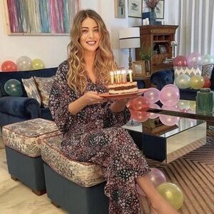 ZARA NWT Floral Print Full Length Jumpsuit Multicolored M